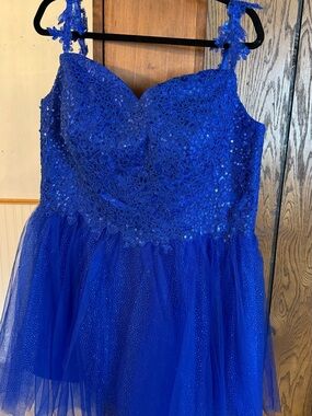 Women’s Royal Blue Lace & Tulle Party or Prom Dress